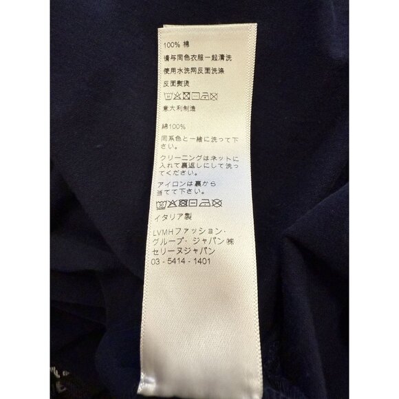 Celine Paris Navy Blue T-Shirt With White Horse & Carriage Graphic Logo Short Sl - Picture 11 of 11